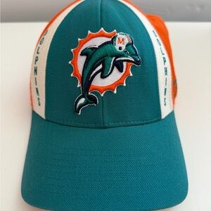 Vintage Miami Dolphins Reebok NFL Flexfit On Field Team Apparel Hat Cap VTG 90s